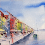 Sunny shadows in Nyhavn Habour