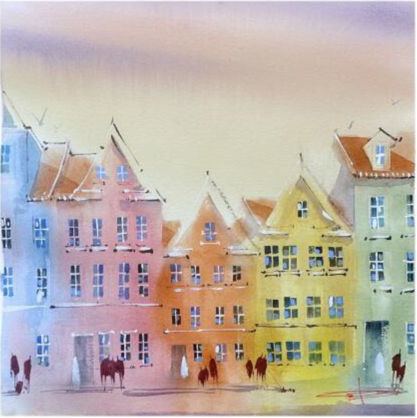 Sunset full of colors in copenhagen