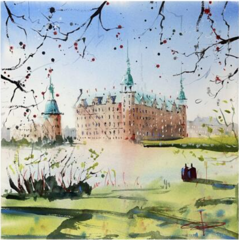 Blue Skies, Golden Moments over Frederiksborg castle