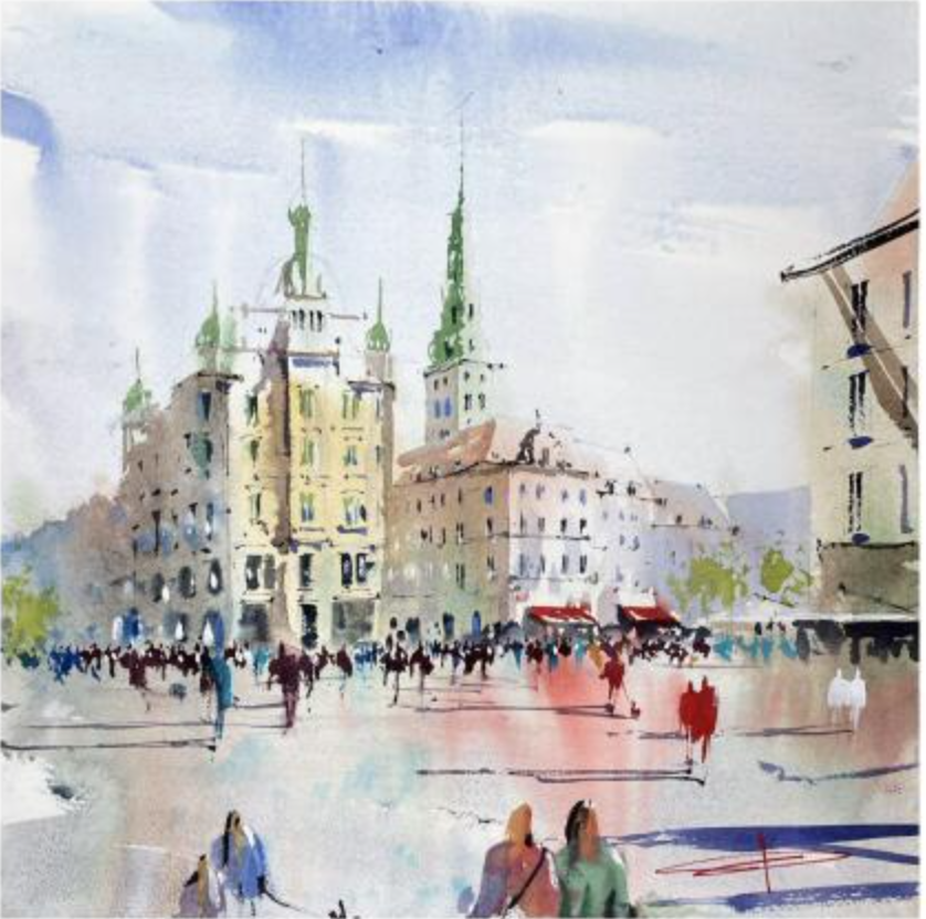 A Pause on Amager Square in Copenhagen