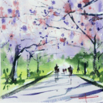 Magic Between the cherry blossoms in Copenhagen parc