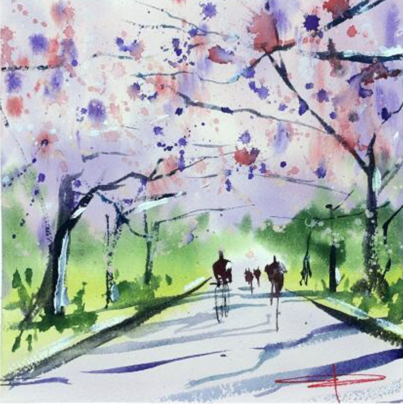 Magic Between the cherry blossoms in Copenhagen parc