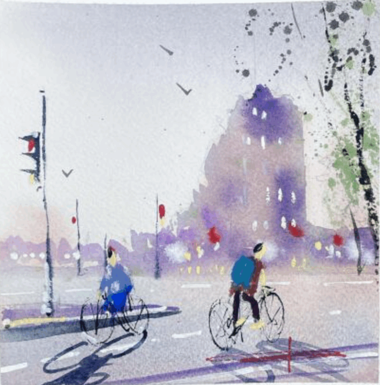 Crossing bikes in Copenhagen