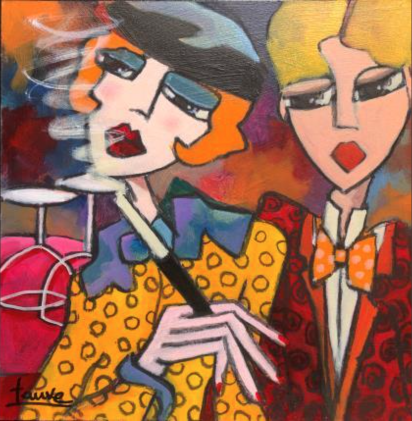 Rousse au fume cigarette