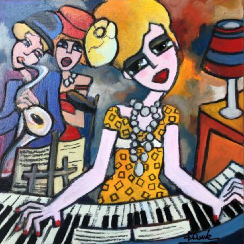 Pianiste à la robe jaune